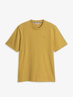 T-shirt 100% coton mi-épais avec broderie bird - coupe regular - Jaune