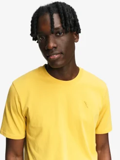 T-shirt 100% coton mi-épais avec broderie bird - coupe regular - Jaune