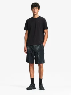 T-shirt 100% coton mi-épais avec broderie bird - coupe regular - Noir