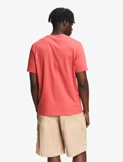 T-shirt 100% coton mi-épais avec broderie bird - coupe regular - Rouge