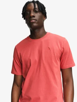 T-shirt 100% coton mi-épais avec broderie bird - coupe regular - Rouge