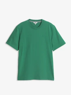 T-shirt 100% coton mi-épais avec broderie bird - coupe regular - Vert