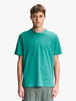 T-shirt 100% coton mi-épais avec broderie bird - coupe regular - Vert