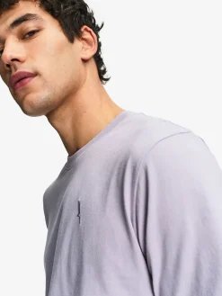 T-shirt 100% coton mi-épais avec broderie bird - coupe regular - Violet