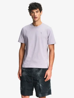 T-shirt 100% coton mi-épais avec broderie bird - coupe regular - Violet