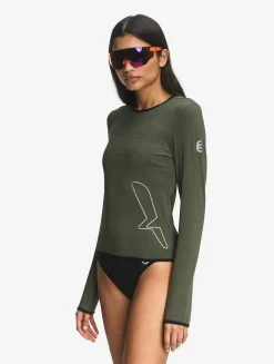 T-shirt manches longues en lycra - Aigle x Chlore - Kaki