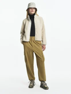 Veste sherpa boutonnée details nylons - Beige