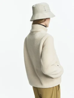 Veste sherpa boutonnée details nylons - Beige