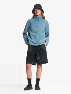 Veste sherpa légère boutonnée - Bleu