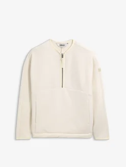 Veste sherpa légère à col zippé - Blanc