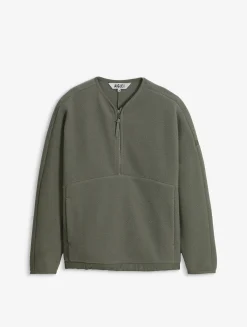 Veste sherpa légère à col zippé - Kaki