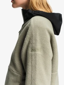 Veste sherpa légère à col zippé - Kaki