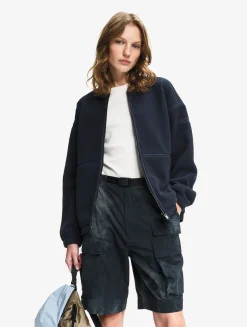 Veste teddy en sherpa léger - Bleu